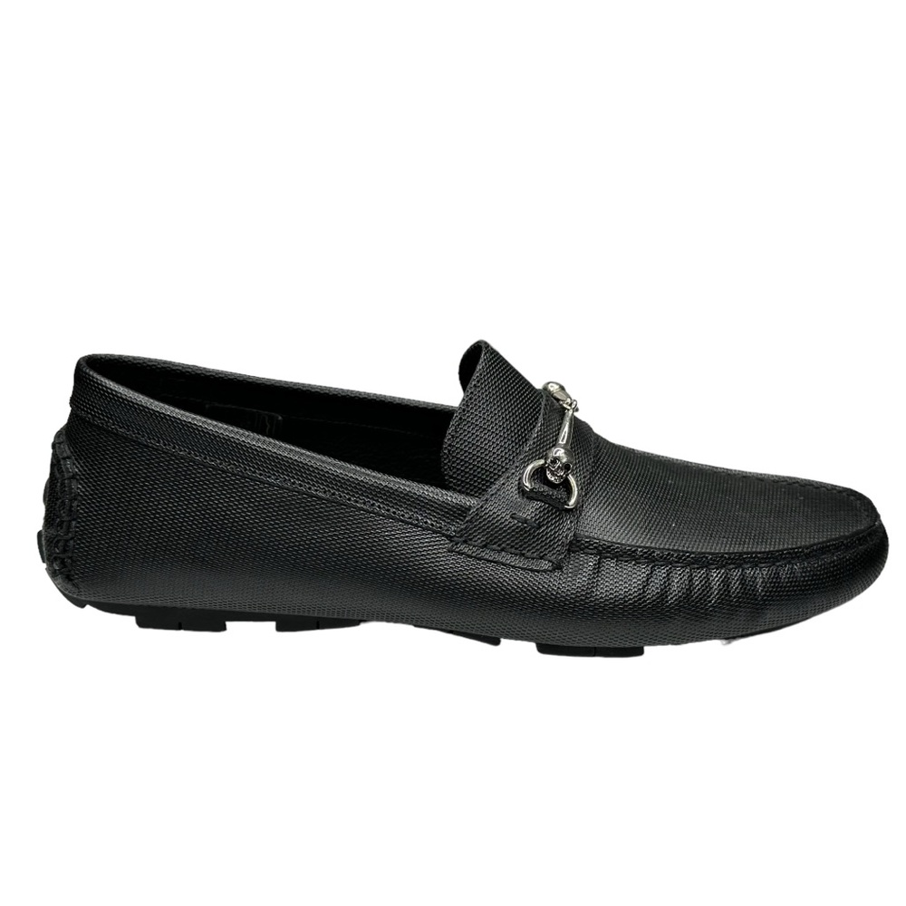 Donald J Pliner men black textile loafers